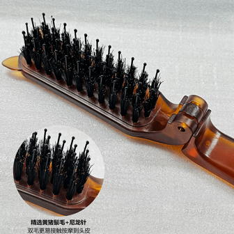 1pc Foldable Massage Hair Comb, Convenient For Travel, Space Saving, Straight & Curl Styling, Unisex Portable Massage Brush