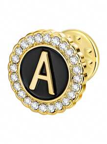 26 piezas Broche con inicial de la A a la Z, pasadores de oro/plata, adecuados para trajes, corbatas, sombreros, unisex, ideal como regalo de cumpleaños, aniversario, días festivos para familia, amigos y colegas - Multicolor - Ver 11