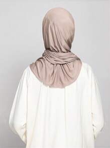 1 Khăn choàng Khimar One Step dành cho phụ nữ Hồi giáo – Khăn trùm đầu kín đáo buộc sẵn, khăn trùm đầu Jersey không ghim có che cổ, vải co giãn nhẹ dùng khi cầu nguyện, du lịch, làm việc, mặc hàng ngày. Dùng để mặc trang phục - màu be xám - Xem 7