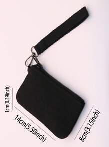 1pc Thick Coin Purse, Small Handbag Wallet For Coins, Keys, Cards, Hand Carry Mini Pouch - Black - View 3