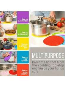 4pcs Multifunctional Round Heat Resistant Silicone Mat Cup Coasters Non-Slip Pot Holder Table Placemat Restaurant Accessories Tool Picnic Blanket4pcs Multifunctional Round Heat Resistant Silicone Mat Cup Coasters Non-Slip Pot Holder Table Placemat Restaurant Accessories Tool Picnic Blanket