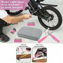 Tool Set 24pc Pink Household DIY Tool Kit For Women. Small Mini Tool Box Set Of Starter Basic Ladies Tools - Pink - View 7