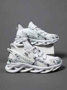 夏季新款轻便透气网眼面料休闲运动鞋，户外防滑软底小白鞋，时尚百搭男士运动鞋，适合青少年夏季休闲、户外、运动、度假、旅行、毕业礼物、生日礼服配饰、健身房 - 多色 - 查看 1