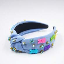 1pc Easter Women's Fabric Headband With Colorful Rabbit & Crystal Knot Decors, Suitable For Everyday Outings,Hairband,Hair Hoop