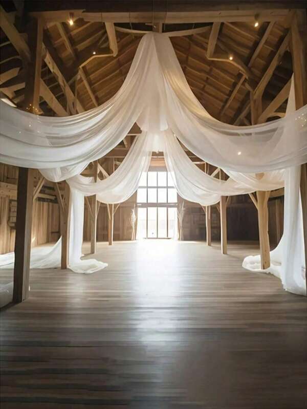 1 peça/2 peças Cortinas Brancas para Arco de Casamento, 8 metros, Tecido de Drapeado para Arco de Casamento, Cortinas para Cerimônia de Casamento, Noivado, Cortinas, Balanços e Decoração de Bottom, Decoração de Festa de Aniversário, Palco, Proposta,Tenda, Decoração de Mesa e Cadeira de Casamento, Decoração de Corredor, Decoração de Pátio, Suprimentos para Casamento/Festa, Natal