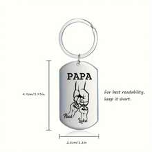 1pc Celebrate Father's Day Mother's Day With A Customized Stainless Steel Keychain (Title Can Be Changed) Engraved With Your Family's Name Or Any Text, Polished Military Pendant Key Necklace, Affordable Gift.