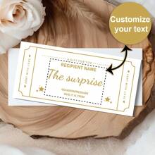 1pc Customized Gift Voucher, Personalized Creative Surprise Travel Coupon, Holiday Reveal, Boarding Pass, Holiday Coupon, Birthday Surprise Ticket,Back To School,School Supplies