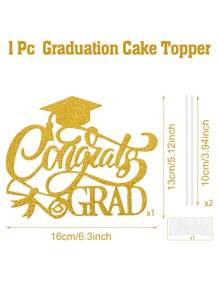 1 stuk taarttopper met afstudeerthema, decoratiebenodigdheden voor afstudeerfeesten 2025, cupcakedecoratie voor afstudeerfeesten, taartversieringen voor de afstudeerceremonie, decoratie voor taarttoppers voor afstudeerfeesten, bedankjes voor afstudeerfeesten