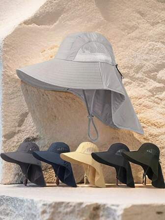 1 件男女通用休闲户外防紫外线帽子，纯色太阳帽，适合旅行、露营、钓鱼、送给爸爸、家人和朋友的生日礼物