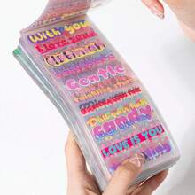 45 Sheets English Pet Sticker Book, Star-Themed Scrapbook, Journal, Phone Case DIY Decorative Sticker Set