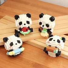 Seria de animale Panda Micro Particule Blocuri de construcție Model de jucărie, Asamblare DIY Drăguț de desene animate Decorare desktop Decor Cadou