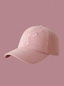 1pc Kpop Y2K Style Blokeffe-Blokcore +Coqette Bow-Embroidered Baseball Cap Adjustable Dad Cap Cute Sweet Style Multi-Purpose Shade Peaked Cap Worn Cowboy Sports Baseball Cap, Vintage Alphabet Embroidery Sun Block Outdoor Fashion Dad Cap Truck Cap Women Girls - Pink - View 8