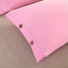 2 件透气聚酯纤维枕头：可机洗、干洗、快干，带有别致的纽扣细节（仅两个枕套） - 淺粉色 - 查看 8