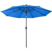 Sombrilla de patio de 10 pies - Dosel con ventilación y inclinación ajustable - Sombrilla resistente a los rayos UV para terraza, patio o jardín - azul brillante - Ver 8
