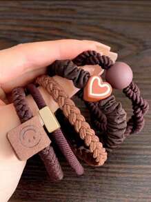 10pcs/5pcs Multicolor High Elasticity Hair Ties, Damage-Free, Suitable For High Ponytails, Long-Lasting,Hair Accessories,Hair Rope, Hair Bobbles