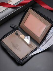 男士复古时尚多功能拉链钱包，多槽大容量卡夹，男士理想礼物，适合青少年、夏季休闲、户外、运动、度假、旅行、毕业、生日礼服配饰正式/商务正式情人节创意