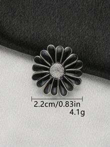 5pcs/Pack Fashion Double Layered Oil Drip Small Daisy Flower Metal Buttons, DIY Decoration For Coat, Sweater, Casual Suit, Jacket, Scarf, Shoes, Bag, Pendants