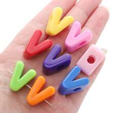 10pcs Letter 3D Beads -Random Color Mixing Of Number Beads, English Letter Beads- Used For Jewelry Creative DIY Make, Such As Bag Chains, Waist Chains,Phone Chains Accessories