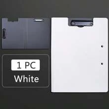 剪贴板文件夹，A4 可折叠剪贴板，带水平和垂直双金属夹，360 度可折叠活页夹剪贴板，带笔筒，文件封面文件夹剪贴板