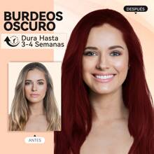 Tinte de cabello en champú color vino tinto oscuro, para cabellos grises, champú de coloración semi-permanente unisex, con ingredientes herbales, cobertura al 100% de canas, dura hasta 30 días, 500ml, fórmula herbaria natural - borgoña profundo - Ver 4