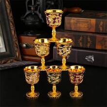 1pc Grape Flower Pattern Stemmed Wine Glass, Suitable For Red Wine, White Wine And Champagne, Great For Wedding Anniversary, Dinner Party, And Bar Use