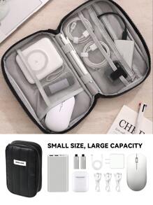 Geantă de stocare digitală, organizare pentru cablu de date USB, geantă multifuncțională de depozitare pentru călătorii și afaceri, rezistentă la apă, pentru alimentare, încărcătoare, produse cosmetice, organizator portabil pentru geantă pentru căști, stilou. Organizator de genți de mână cu buzunare multiple, cu plasă, husă portabilă de călătorie pentru geanta de depozitare de călătorie, accesorii portabile