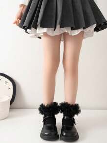 4 双儿童袜子，女童袜子蓬松荷叶边公主裙袜蕾丝舞蹈袜新生儿/婴儿/幼儿/女孩，适合所有季节 - 彩色 - 查看 5