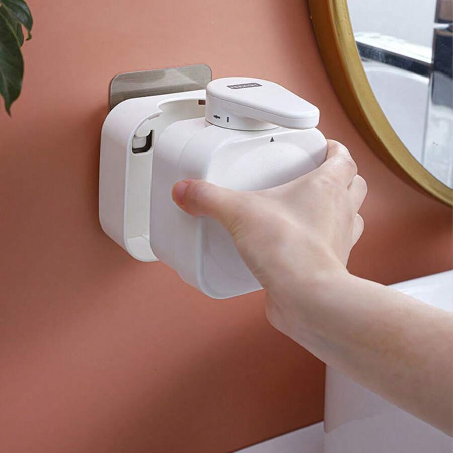 方形壁挂式液体皂液器白色浴室配件皂液器沐浴露强吸力家居浴室装饰夏季 - 白色 - 查看 1