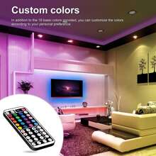 NBBUFF 3.28ft-98.4ft LED Strip Lights For Bedroom Room,With 44Key Remote, Flexible Use,Adjustable Color Flashing Speed,6 DIY Modes,Very Easy To Install,For Ceiling, Party Atmosphere Lights ,Festive Atmosphere Lights,Holiday Gifts