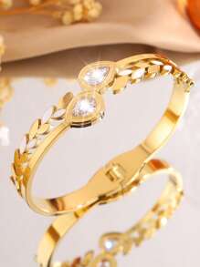 1 Chiếc Vòng Tay Lá Hai Đầu Bằng Thép Không Gỉ Thời Trang Thanh Lịch Trang Sức Đại Diện Thích Hợp Cho Đeo Hàng Ngày Thích Hợp Cho Mọi Dịp - Nhiều màu - Xem 4