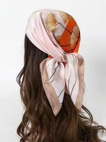 1pc Floral Print Bandana Headband, Hair Scarf, Face Mask, Sun Protection Scarf For Women - Multicolor - View 5