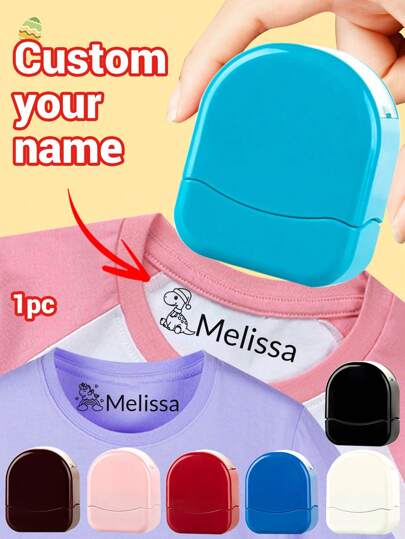 1pc Custom Name Semicircle Signature Stamp For Name, Back To School Supplies,Cartoon Pattern Name Stamps Personalized, DIY Customized Cartoon Self Inking Name Stamp, Stamps For Signing Name,Office Decor,New Job, Office Supplies