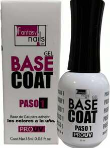 15ml BASE COAT GEL PASO 1 FANTASY NAILS Gel que ayuda a proteger la uña natural y a crear una superficie uniforme sobre la uña a la que el esmalte se puede adherir con mayor facilidad, promoviendo así su durabilidad y evitando grietas - transparente - Ver 2