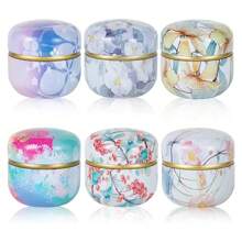 2 piezas, Caja de almacenamiento de lata, estilo bohemio, lata sellada, caja de exhibición de escritorio, lata de té, exquisita, elegante y hermosa