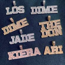 Shiny Custom Name Necklaces Iced Out Two Layer CZ Name Pendant Necklace Come With Rope Chain Fashion Jewelry For Gift - Multicolor - View 3