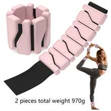 MEIYIXING 2 磅脚踝重量手环可调节瑜伽健身训练健身房硅胶可调节可穿戴手腕脚踝重量瑜伽负重硅胶健身手环隐形装备腿部护臂护腕运动训练负重环，健身房配件