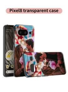 1 pieza Funda de teléfono transparente personalizada con diseños florales, adecuada para Pixel 9 Pro / 9 Pro XL / 9A / Pixel 8 Pro / 7 Pro XL / 6A Series, de moda, colorida, a juego con el teléfono, a medida, personalizada, única, regalo personalizado ideal para novio o novia