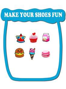 随机10/20/30个装美食系列DIY鞋饰，可用于鞋子、钥匙链、凉鞋、沙滩包等，PVC材质，适用于木屐等，优质流行装饰配件，圣诞节、生日、派对、夏季、学校等场合的绝佳礼物