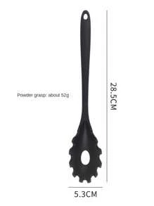 8 pièces Set de cuisine en silicone pour la maison, comprenant une spatule chinoise, une louche, une passoire, une poêle, une cuillère à soupe, un service à pâtes, des pinces à salade, un dilueur de miel, disponibles en rouge et noir
