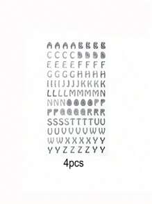 1 件金色英文字母贴纸，自粘不对称形状图案字母涂鸦贴纸，用于日记和卡片制作装饰，笔记本电脑装饰贴纸，送给朋友的礼物