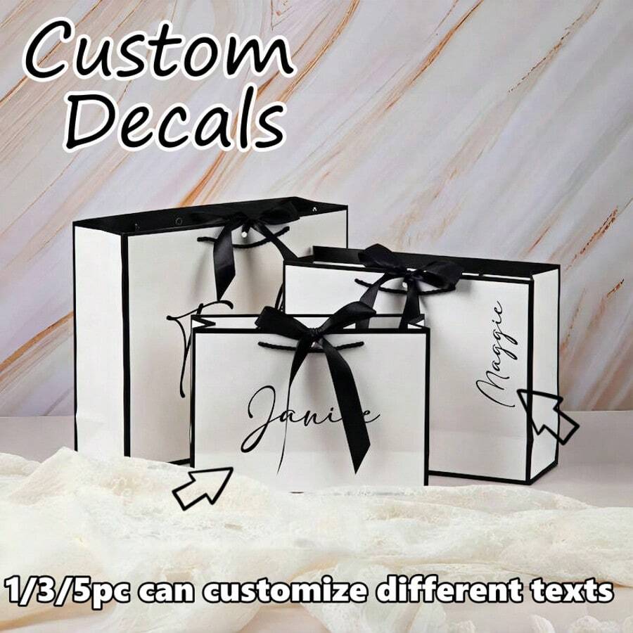 Calcomanías personalizadas únicamente, calcomanías de nombre personalizadas, texto personalizado de 3 a 6 pulgadas, 1/3/5 piezas pueden personalizar diferentes textos, pegatinas de nombre, calcomanías de vinilo de nombre personalizadas, bolsas de damas de honor personalizadas, bolsas de regalo de boda personalizadas, regalo del día de San Valentín, regalo para ella, regalo para él, regalo para mamá, regalo para amigos, decoración del hogar, decoración, regalo personalizado, regalo personalizado