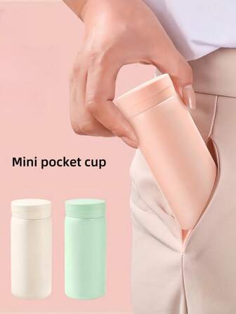 Stylish Stainless Steel Mini Insulated Tumbler, Small Capacity, Portable Pocket Cup, Unisex Gift, Convenient For Outdoor, Suitable For Holidays Gift Back To School