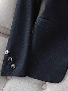 HOMEYEE Áo blazer cổ ve lật tay dài kiểu cổ điển thanh lịch, thường ngày, phù hợp cho kỳ nghỉ, công sở, nghề nghiệp, cỡ lớn, thích hợp cho mùa xuân, thu và đông, màu đen. - màu đen - Xem 4