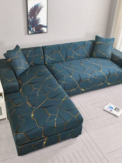 1PC Printed Elastic Sofa Covers Santi-Dirty Modern Sofa Slipcovers Simple Style Sofas Set For Living Room Bedroom Outdoor Sofa Protective Cover L Shape Combination Chaise Longue 1/2/3/4 Seater Cushion Covers Home Decoration Sofa Couch