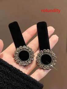 2 Peças Presilhas de Cabelo com Enfeites de Strass Pretos, Adequadas para Lateral, Franja, Parte de Trás da Cabeça e Cabelo de Bebê, Presilhas de Garra Elegantes, Grampos de Cabelo, Material Escolar