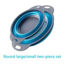 1/2pcs Foldable Drain Basket, Portable Vegetable Washing Basket, Square & Round Expandable Water Filter Basket, Fruit And Vegetable Washing Bowl, Kitchen Supplies