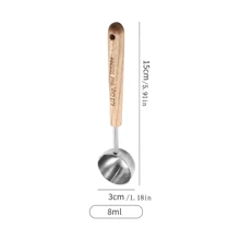 Cucchiai dosatori in acciaio inox da 4 ml/8 ml/25 ml con manico, cucchiaini per chicchi di caffè, polveri e condimenti