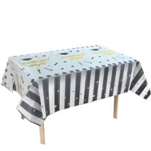 [1 Pc] 2005 Graduation Party Tablecloth, Plastic Material With Graduation Cap And Diploma Pattern Design, Suitable For College And High School Celebration Events, Graduation Party Decor - Multicolor - View 4