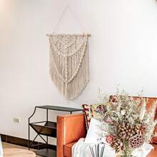 1pc Macrame Wall Art Handmade Woven Lace Tapestry Bohemian Style Colorful Tassel Wall Hanging Decor - Multicolor - View 6