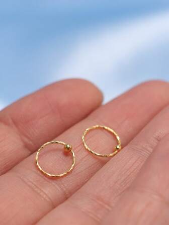 1 pieza Aro de nariz con giro de plata esterlina, piercing de nariz, helix, cartílago, tragus, joyería corporal 22G 8MM